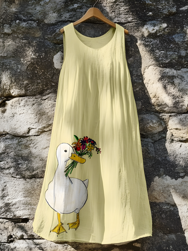 Whimsical Bloom Duck Art Dress