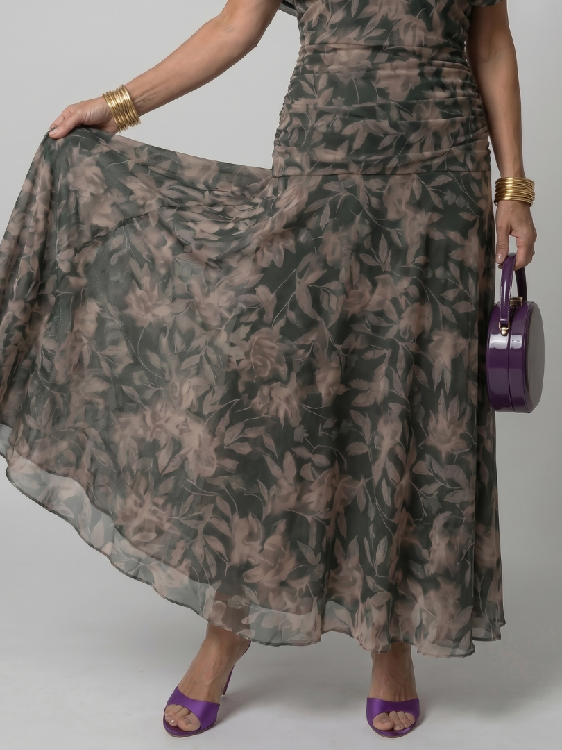 Faye | Abito Midi Fluttuante Spalle Scoperte