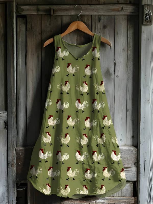 Rustic Rooster Tank Dress