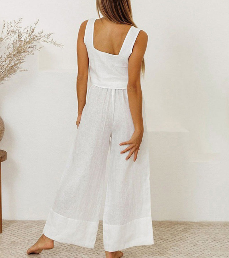 Wiola™  Minimalist Top And Wide-Leg Pants Set