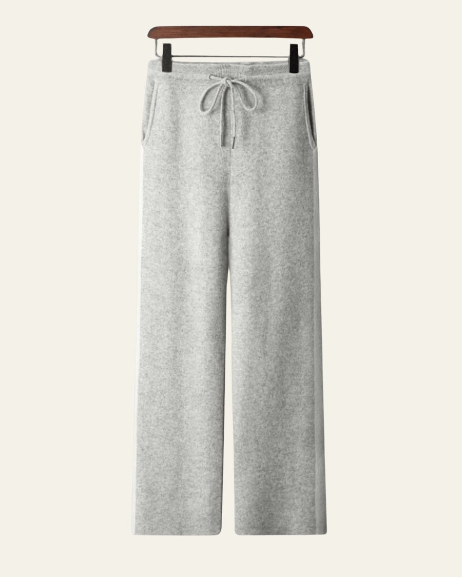 Pantaloni Uomo in Lana Merino a Righe Gamba Dritta Raffinati
