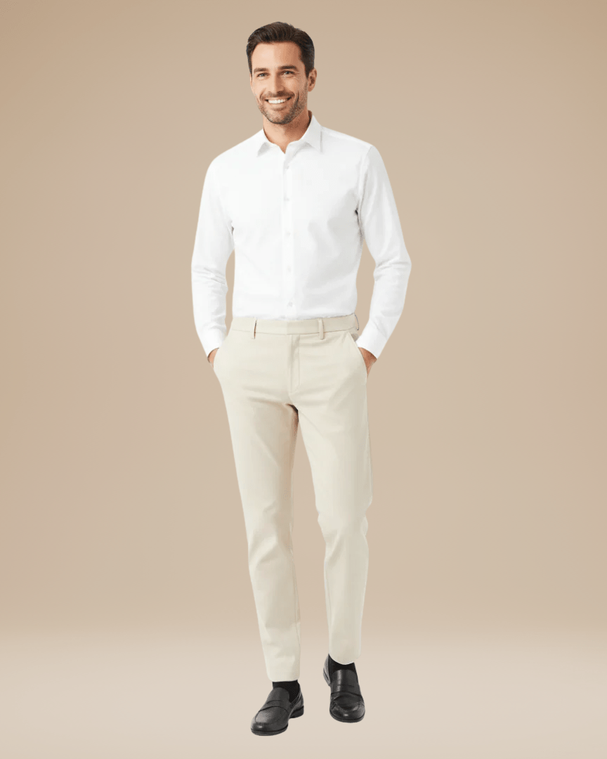 Pantaloni Uomo Slim Tapered Tessuto Tecnico Leggero Comodi