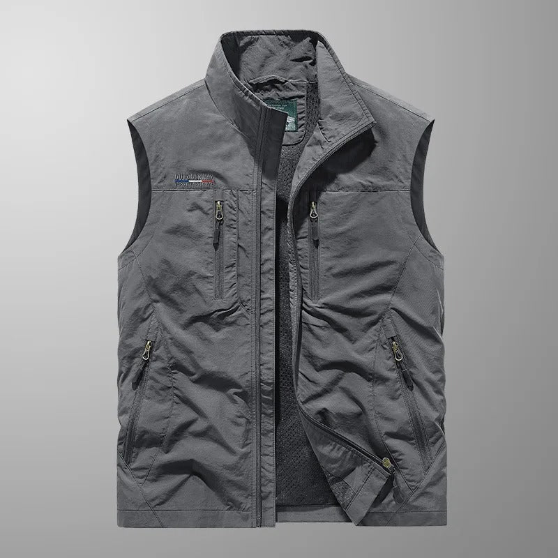 Gilet Uomo con Zip e Collo Alto per Attività all'Aperto