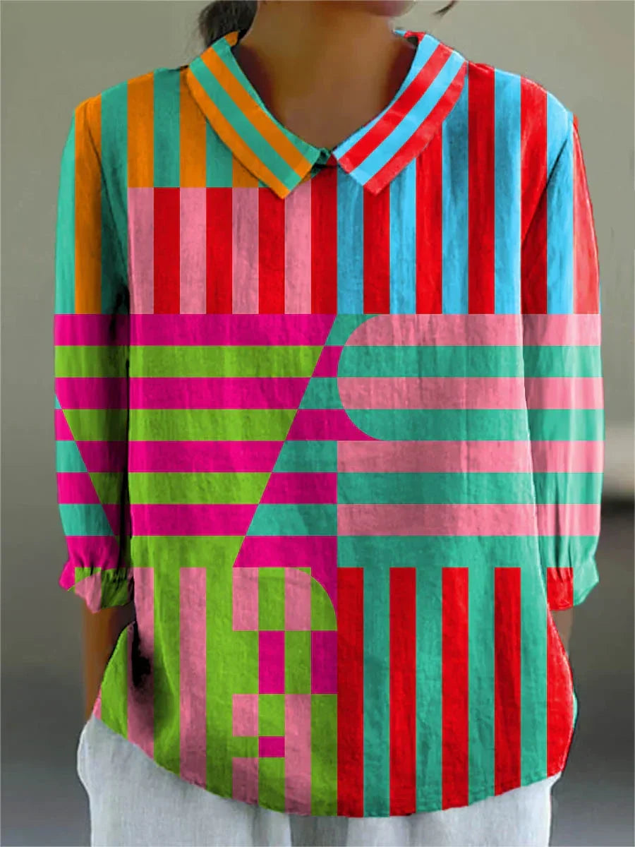 Natalie™ Geometric Colorplay Blouse
