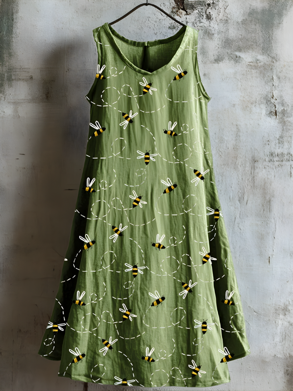 Honeybee Meadow Tank Dress Green