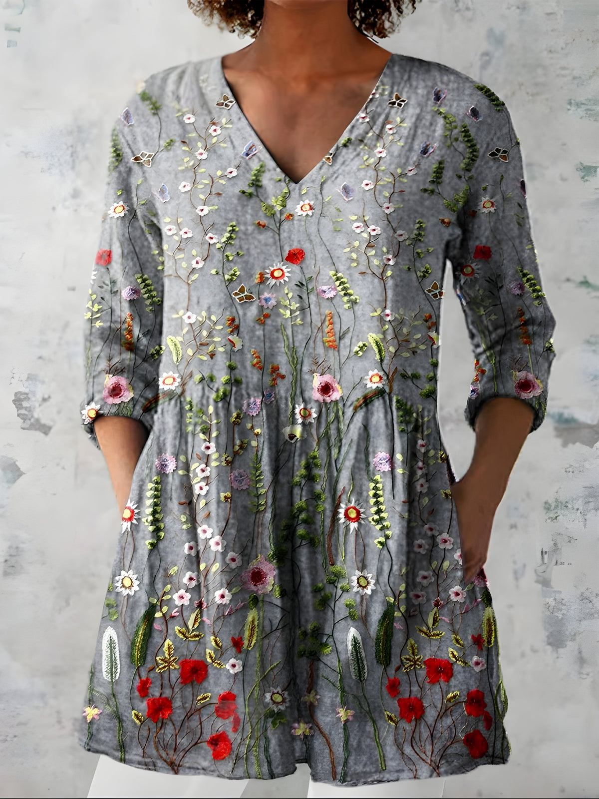 Audrey | Blusa Lunga con scollo a V