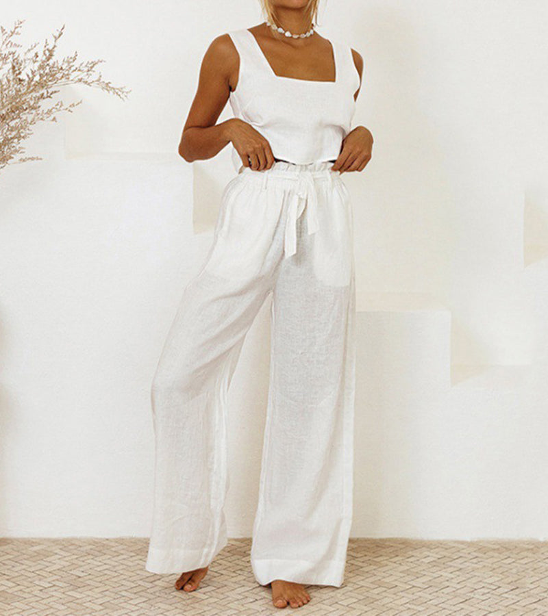 Wiola™  Minimalist Top And Wide-Leg Pants Set