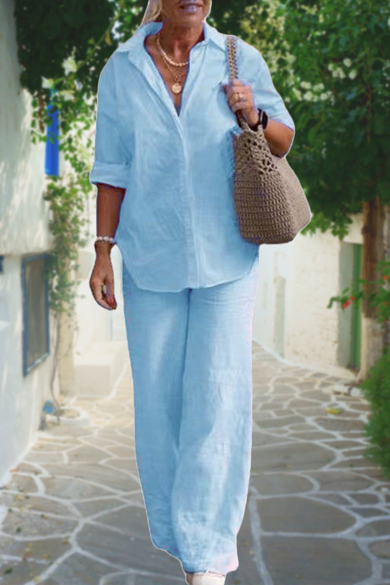 Amethyst™ Relaxed Shirt & Trousers Two-Piece Set