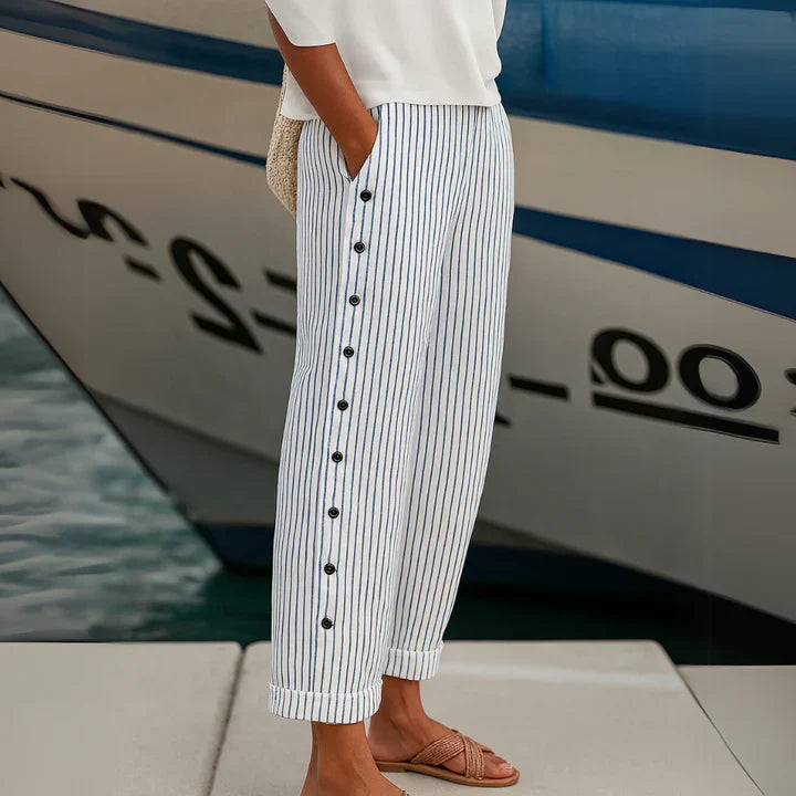 Alma™ Seabreeze Stripe Button Trousers