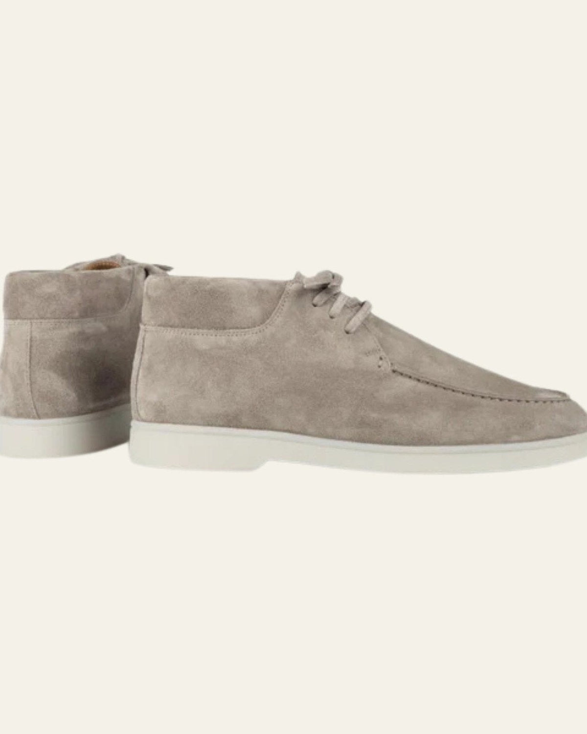 Stivaletti Desert Uomo in Scamosciato Vegetale Grigio Chiaro