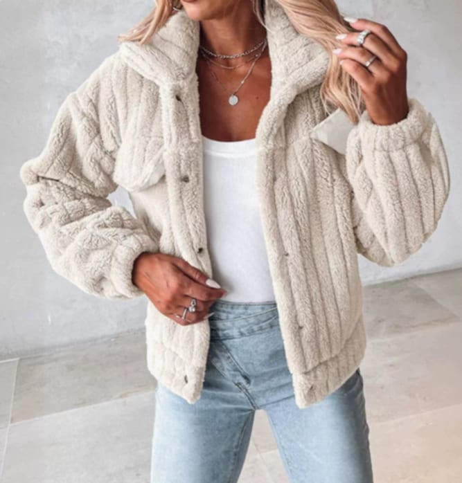 Florienne™ Fuzzy Single-Breasted Coat