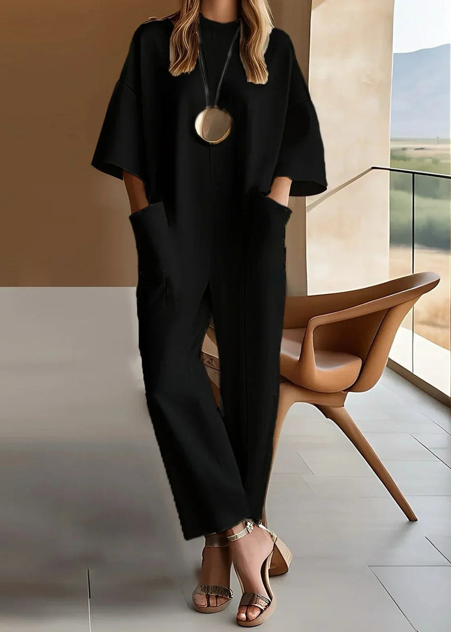 Emma™ Tuta Elegante a Maniche Corte