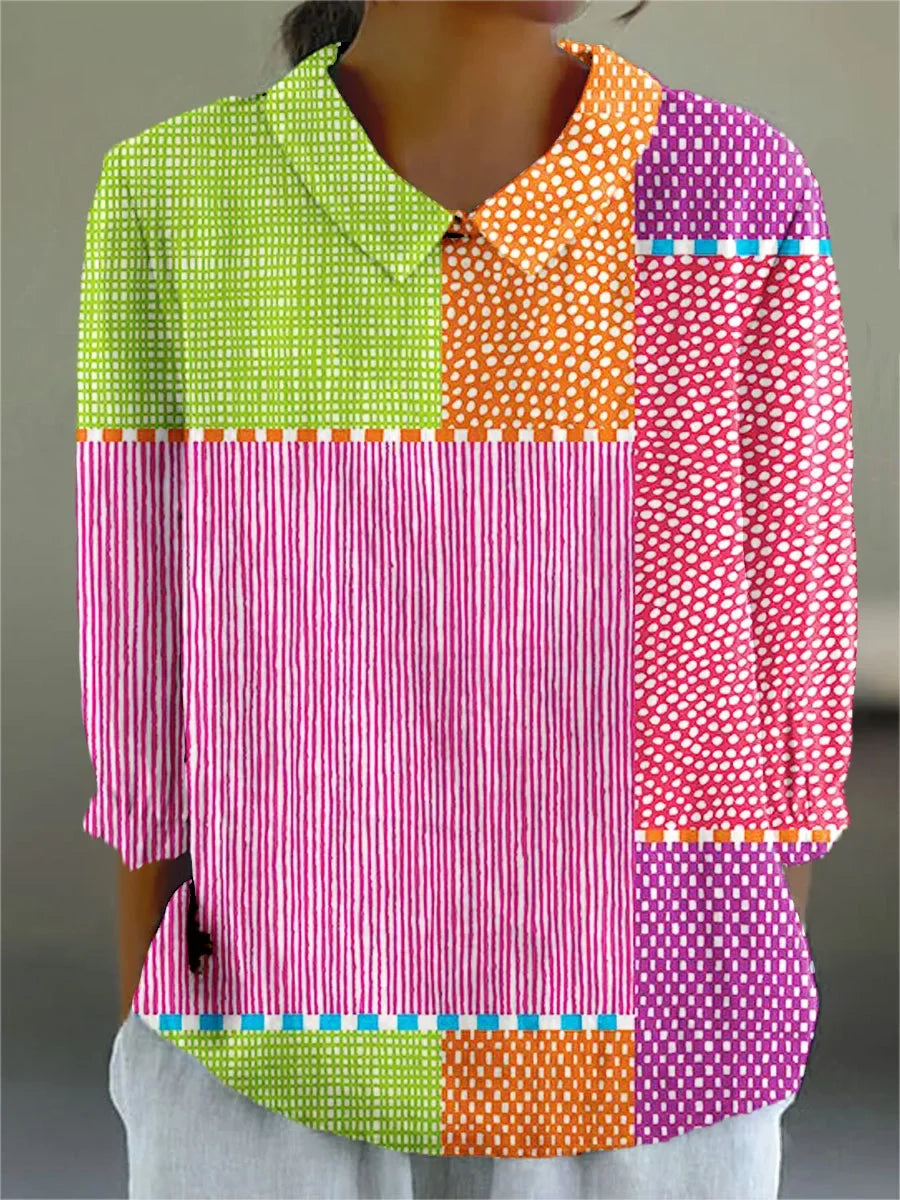 Megan™ Playful Patchwork Blouse