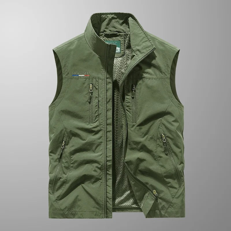 Gilet Uomo con Zip e Collo Alto per Attività all'Aperto