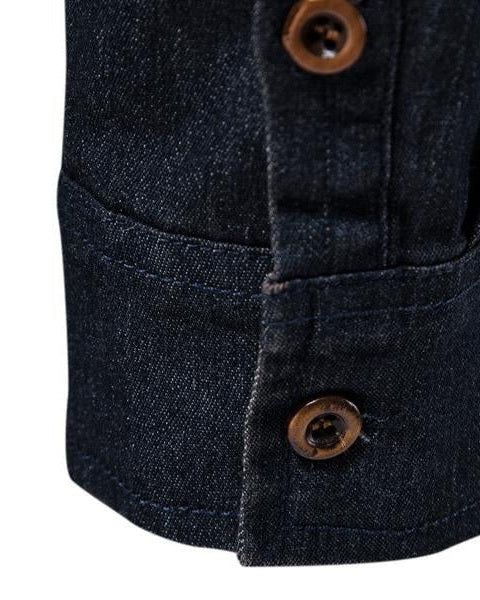 Camicia Uomo in Jeans Denim Premium Vestibilità Tailoring