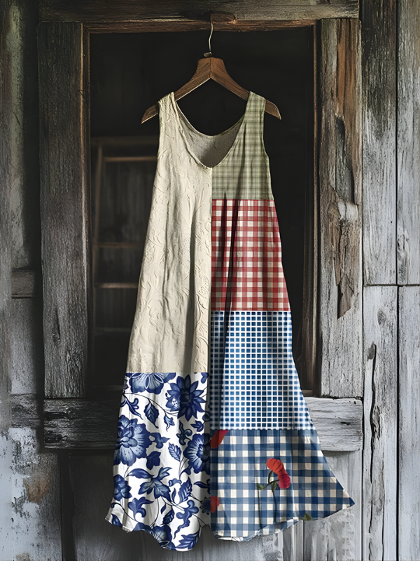 Countryside Charm Patchwork Art Dress