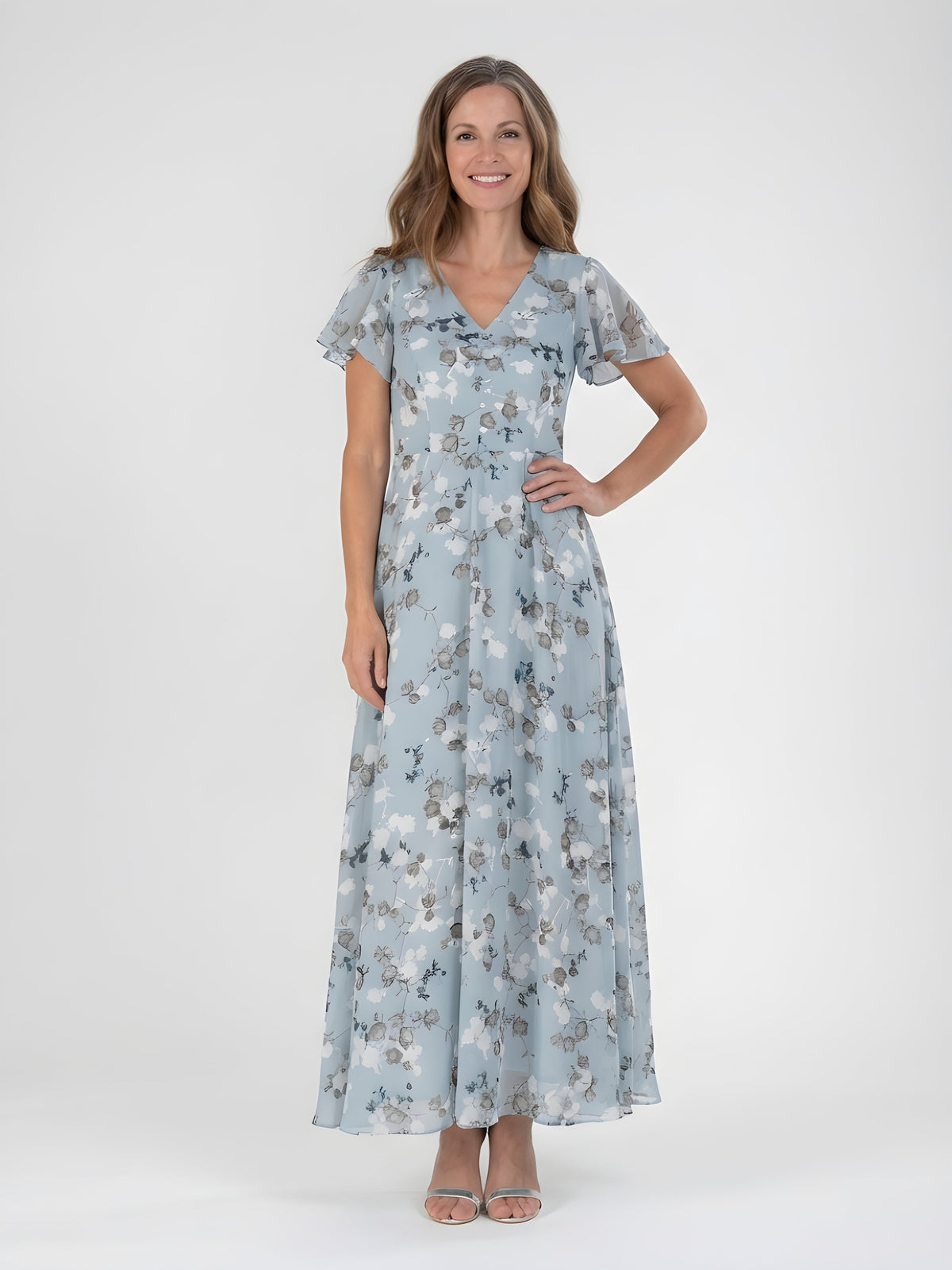 Mariam | Vestito Maxi in Chiffon Floreale