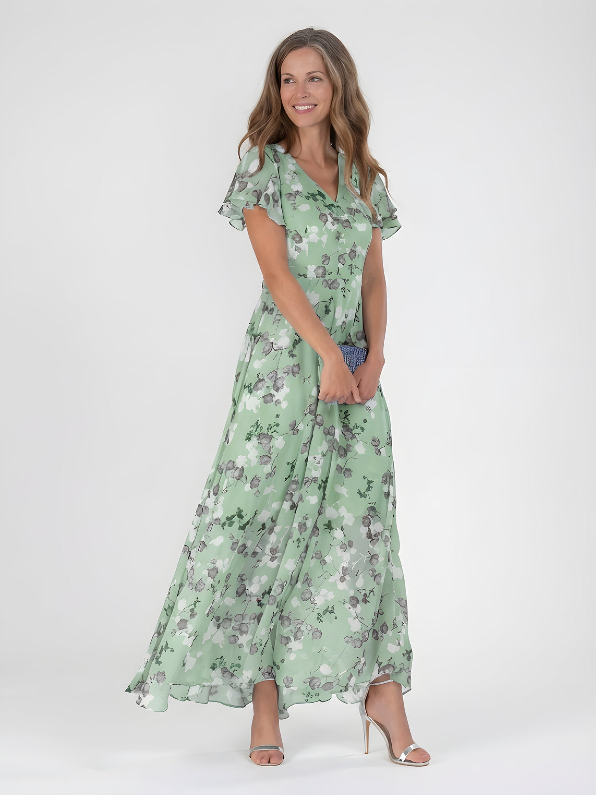 Mariam | Vestito Maxi in Chiffon Floreale