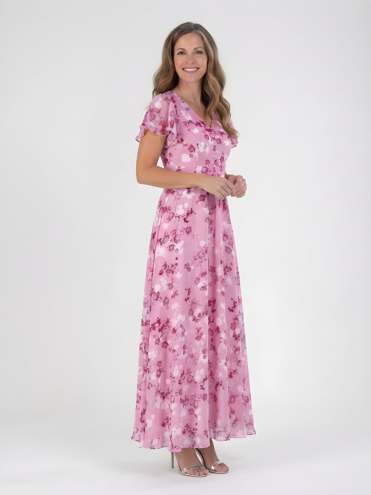 Mariam | Vestito Maxi in Chiffon Floreale