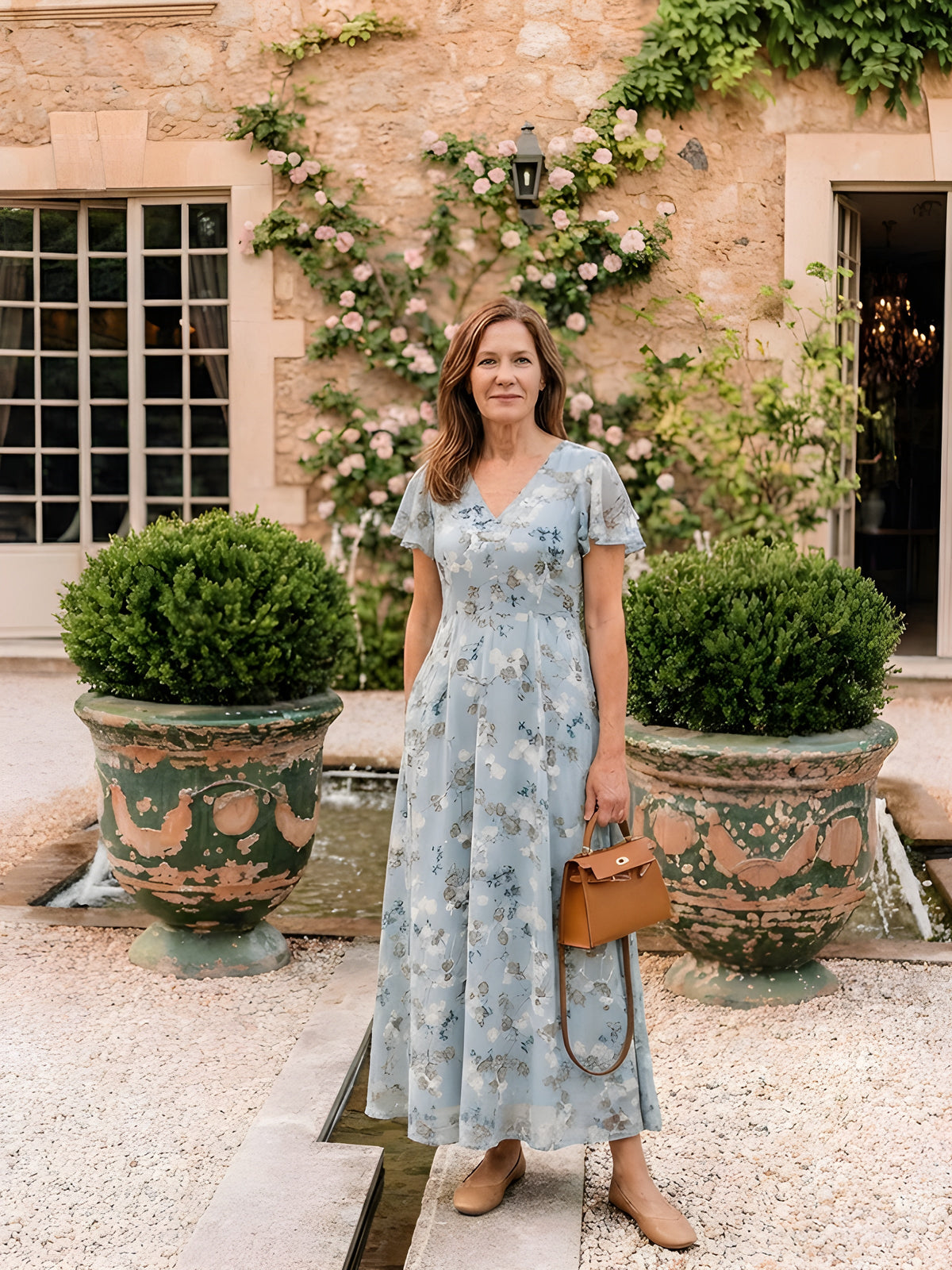 Mariam | Vestito Maxi in Chiffon Floreale