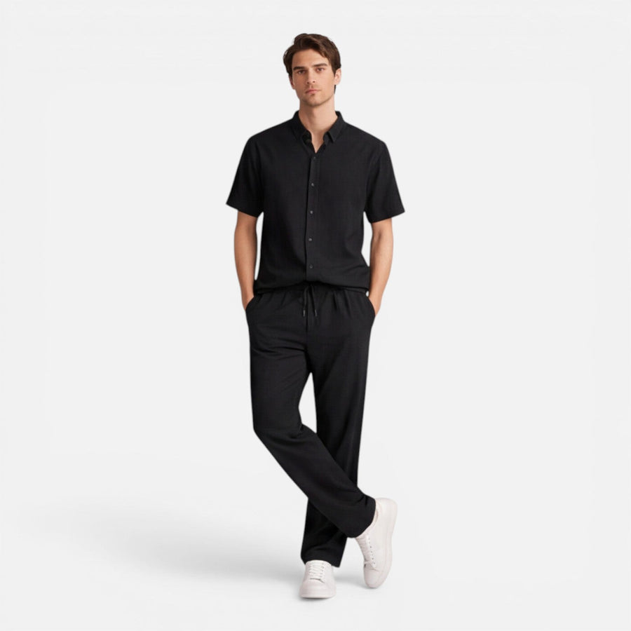 Completo Uomo Due Pezzi Camicia Maniche Corte e Pantaloni