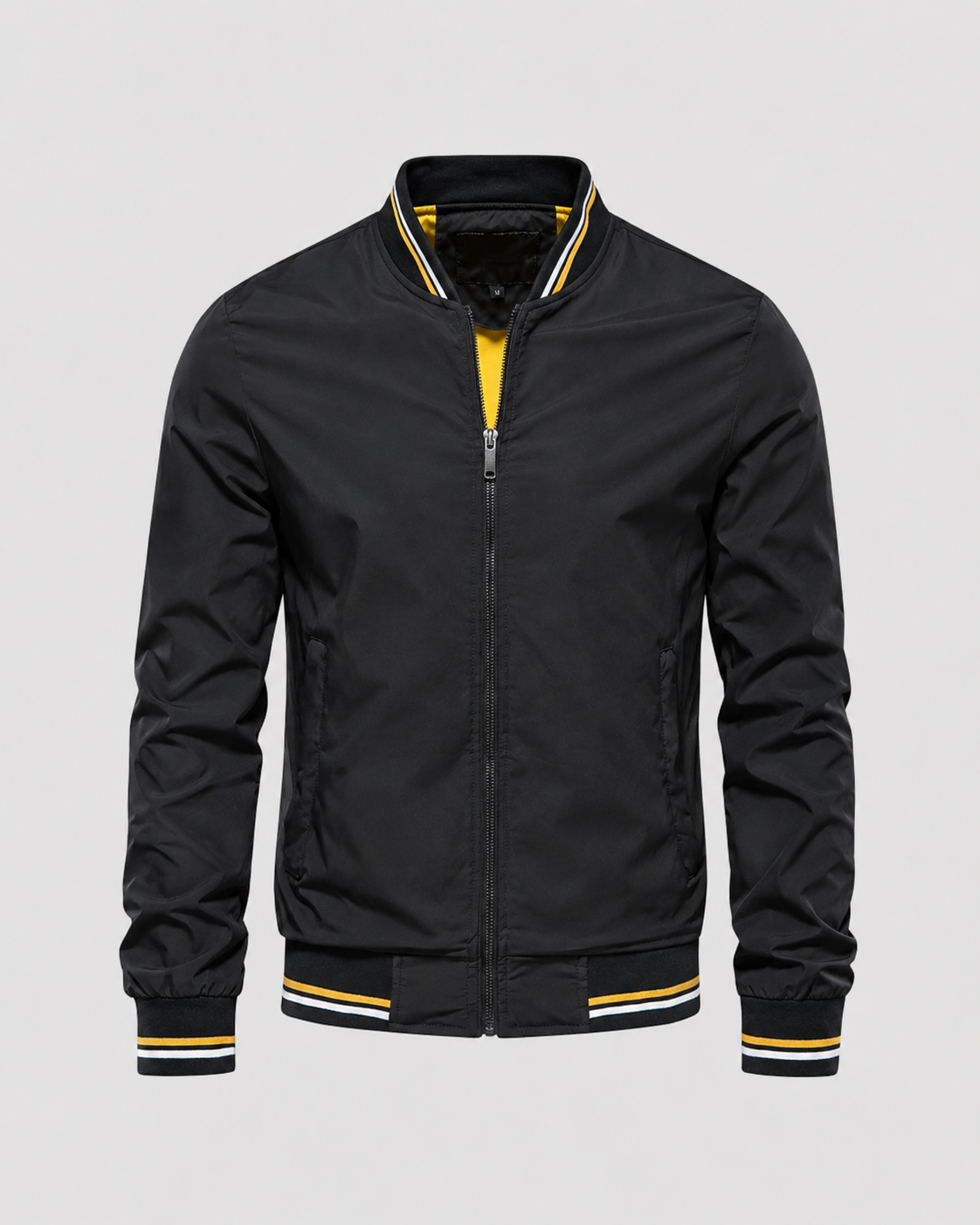 Giacca Bomber Uomo Classica con Bordi a Coste