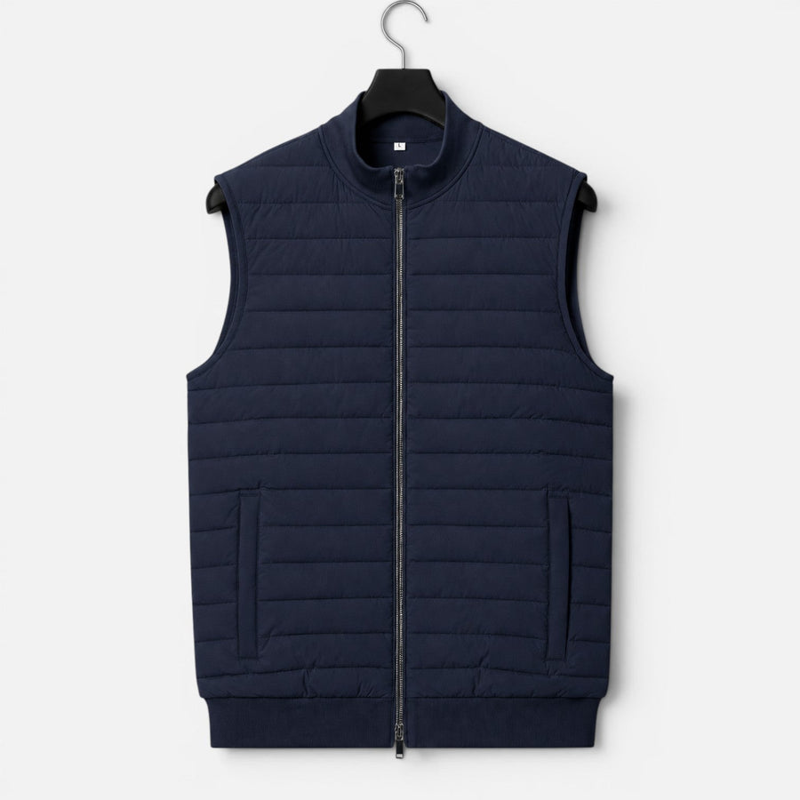 Gilet Trapuntato Uomo Leggero Smanicato con Zip Collo Alto