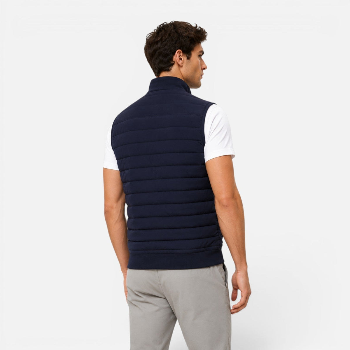 Gilet Trapuntato Uomo Leggero Smanicato con Zip Collo Alto