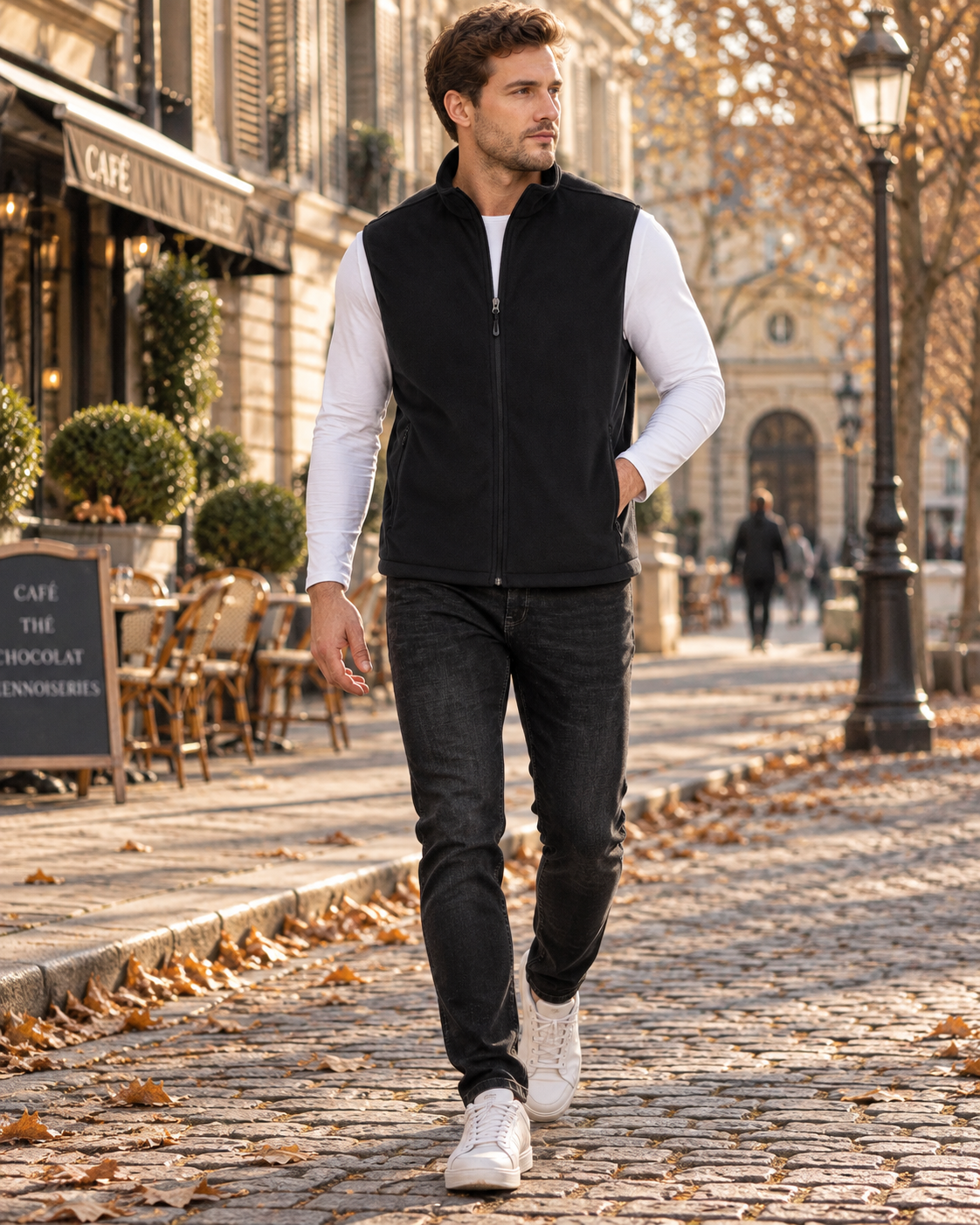 Gilet Uomo con Collo Alto e Zip