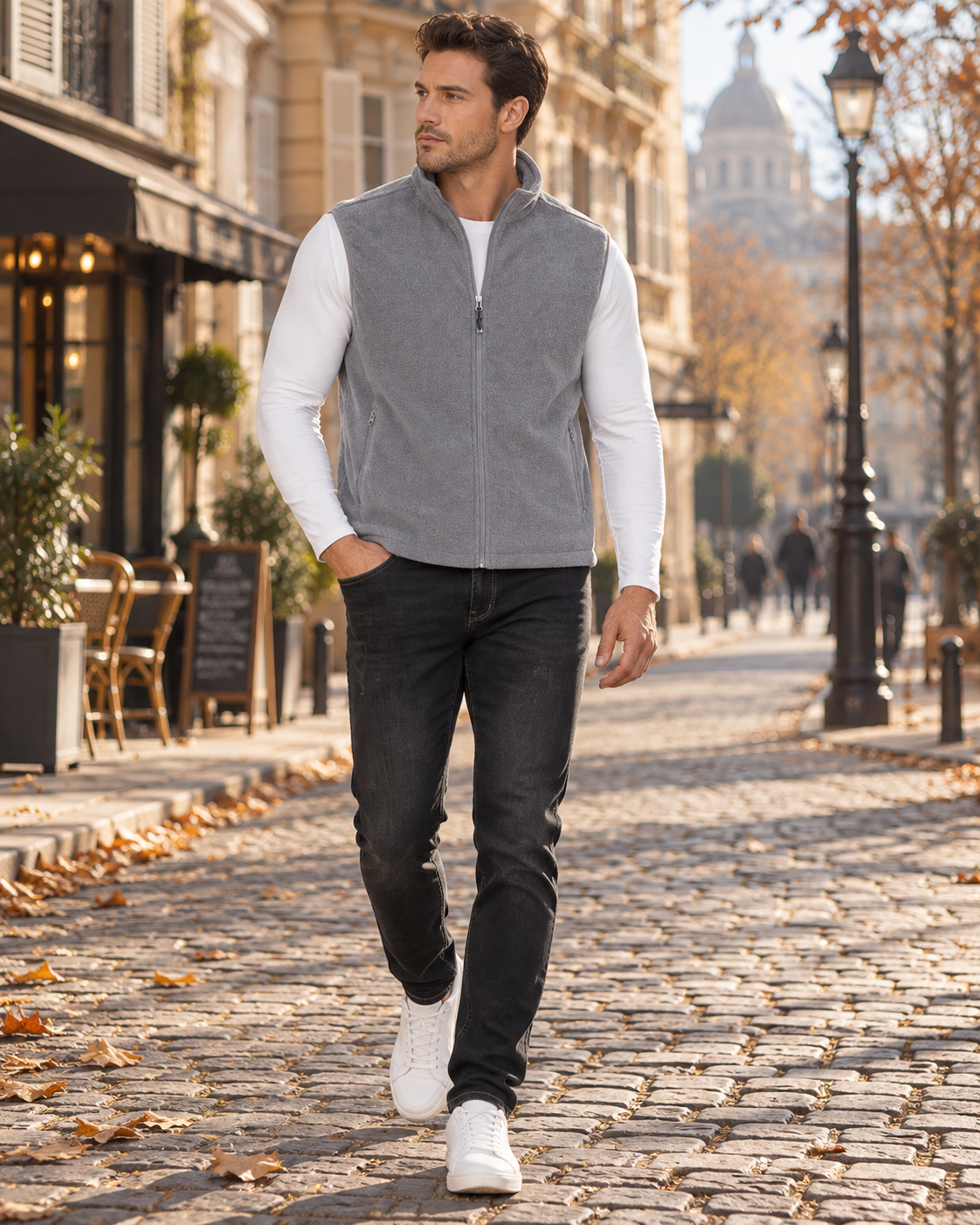 Gilet Uomo con Collo Alto e Zip