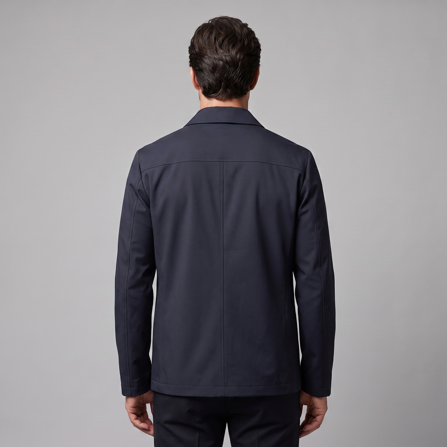 Giacca Uomo Foderata in Pile con Colletto a Camicia
