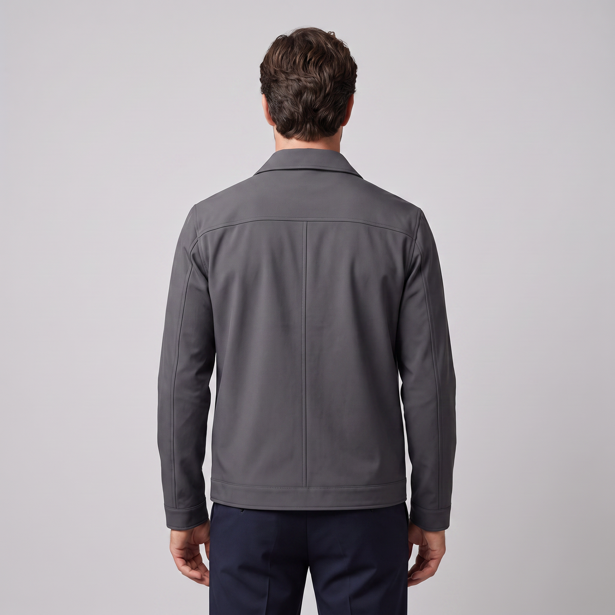 Giacca Uomo Foderata in Pile con Colletto a Camicia