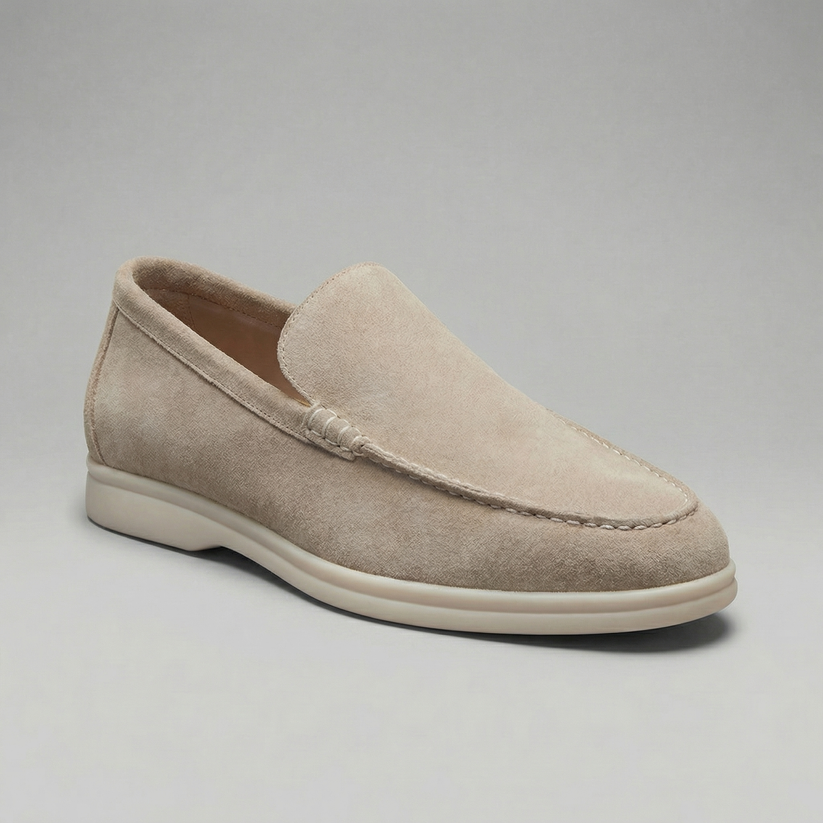 Mocassini Uomo in Camoscio Slip-On Suola in Gomma