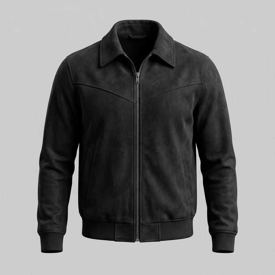 Giacca Harrington Bomber Uomo in Camoscio