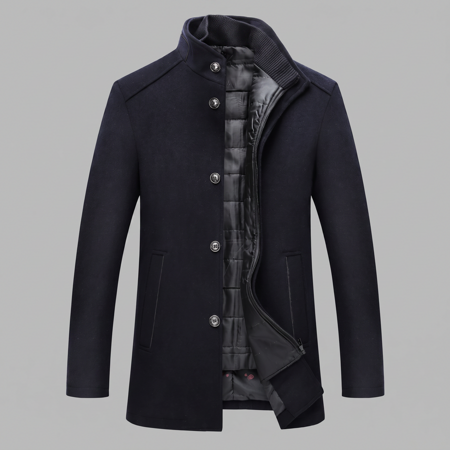 Cappotto Uomo Effetto Lana con Gilet Trapuntato Interno