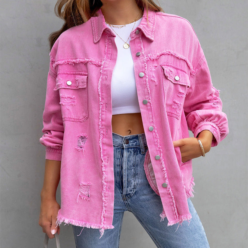 Chloe™ Ripped Denim Jacket