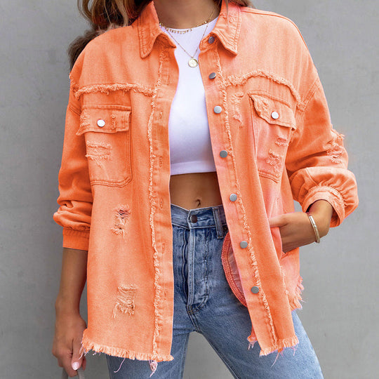 Chloe™ Ripped Denim Jacket