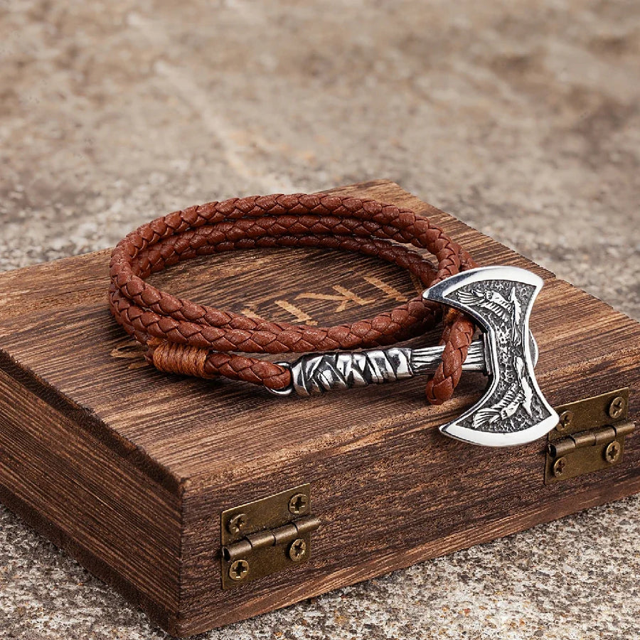 Bracciale in Pelle Forgiato Ragnar