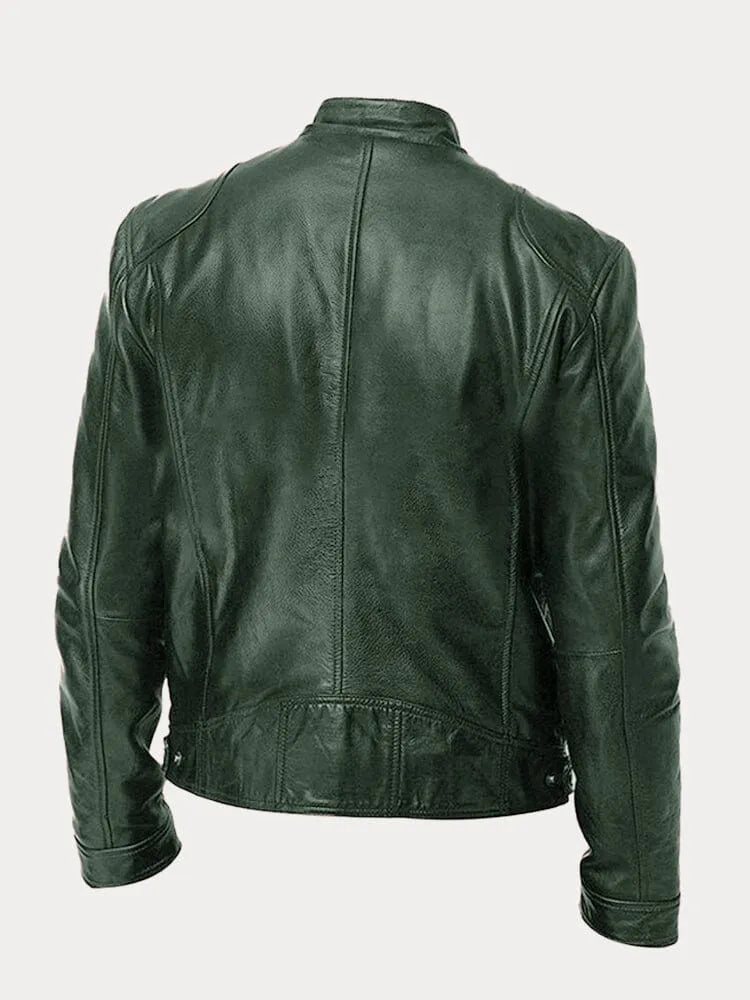 Giacca in Pelle Premium Uomo con Fodera Isolante e Polsini Regolabili I Perfetta per la Stagione Autunnale