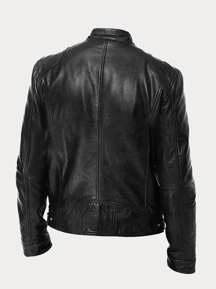 Giacca in Pelle Premium Uomo con Fodera Isolante e Polsini Regolabili I Perfetta per la Stagione Autunnale