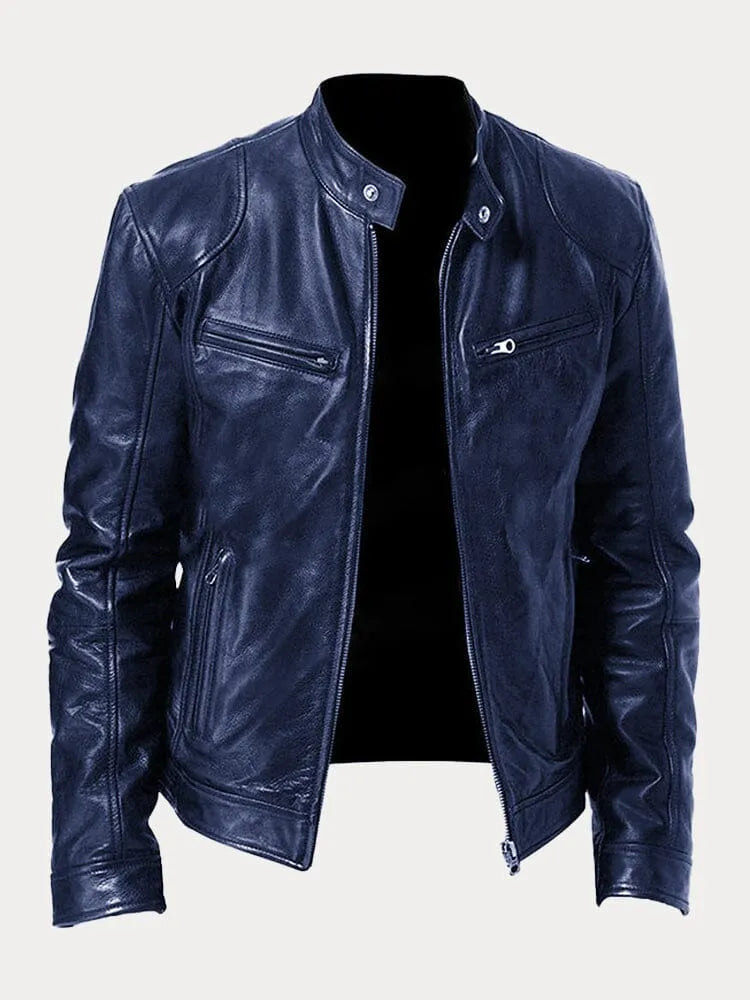 Giacca in Pelle Premium Uomo con Fodera Isolante e Polsini Regolabili I Perfetta per la Stagione Autunnale