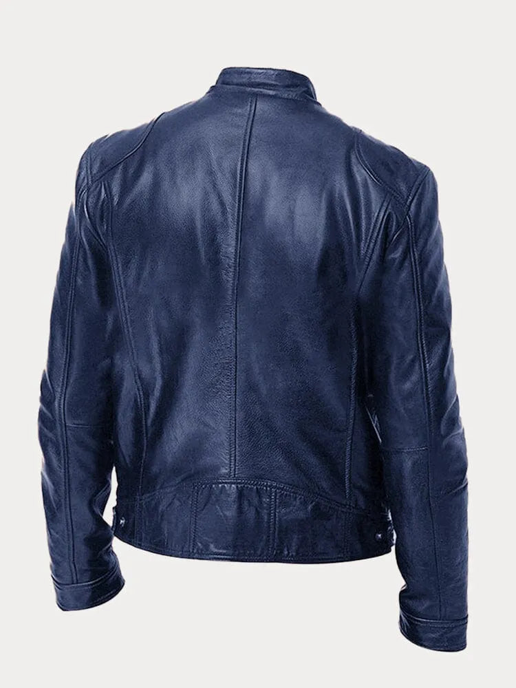 Giacca in Pelle Premium Uomo con Fodera Isolante e Polsini Regolabili I Perfetta per la Stagione Autunnale