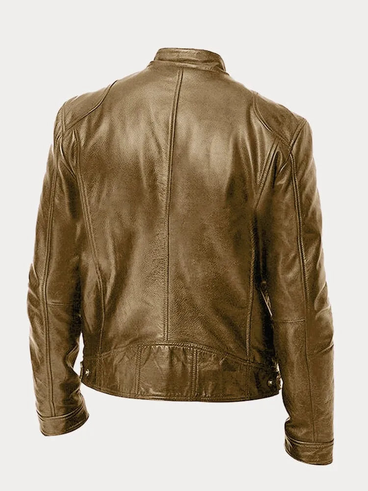Giacca in Pelle Premium Uomo con Fodera Isolante e Polsini Regolabili I Perfetta per la Stagione Autunnale