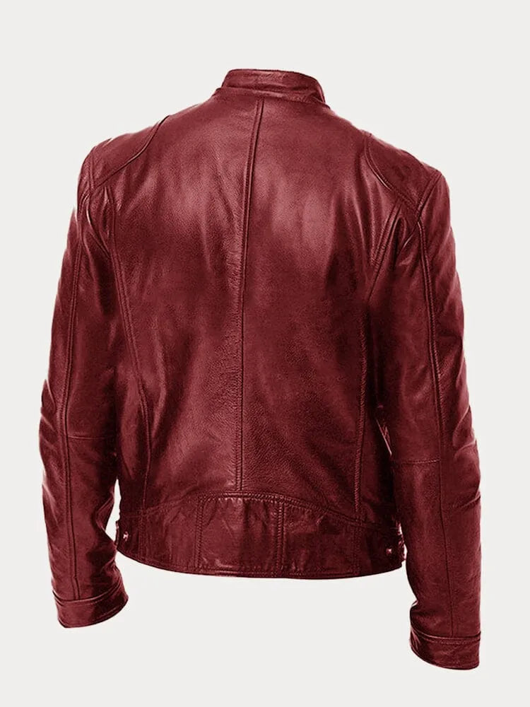 Giacca in Pelle Premium Uomo con Fodera Isolante e Polsini Regolabili I Perfetta per la Stagione Autunnale