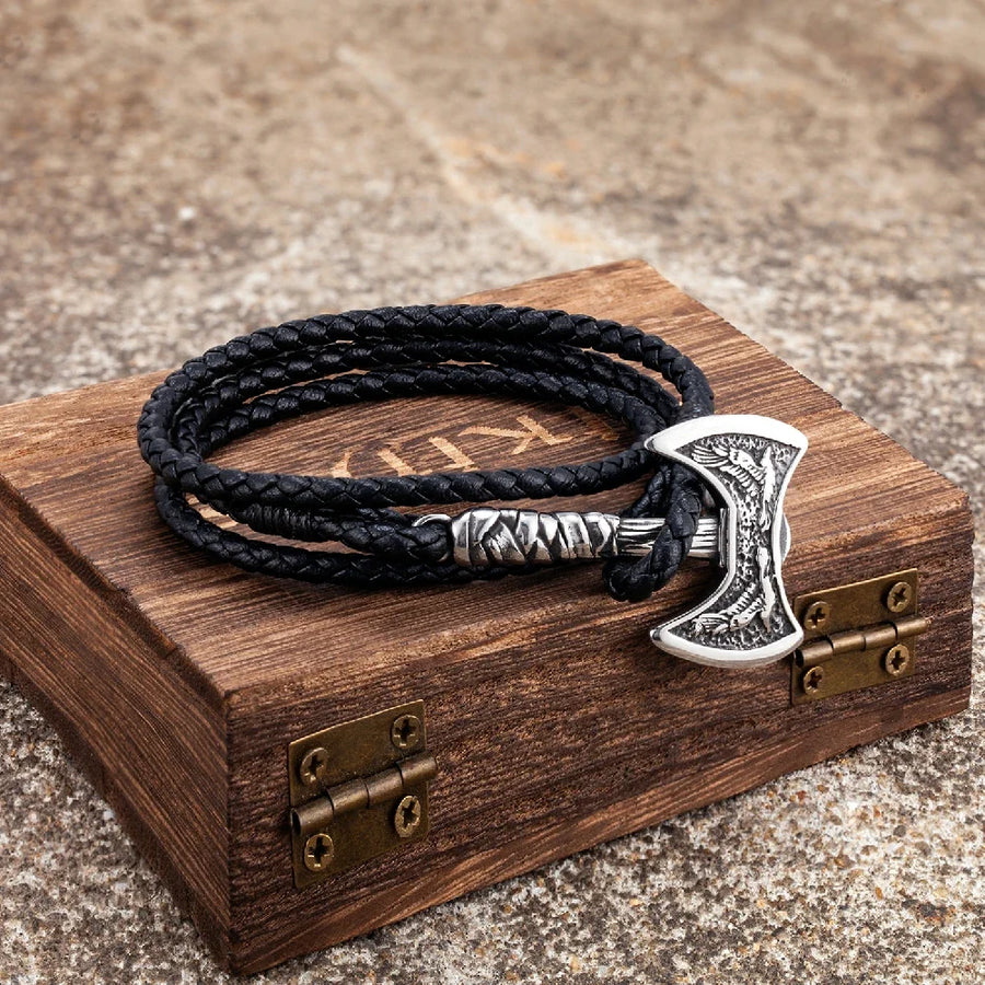 Bracciale in Pelle Forgiato Ragnar