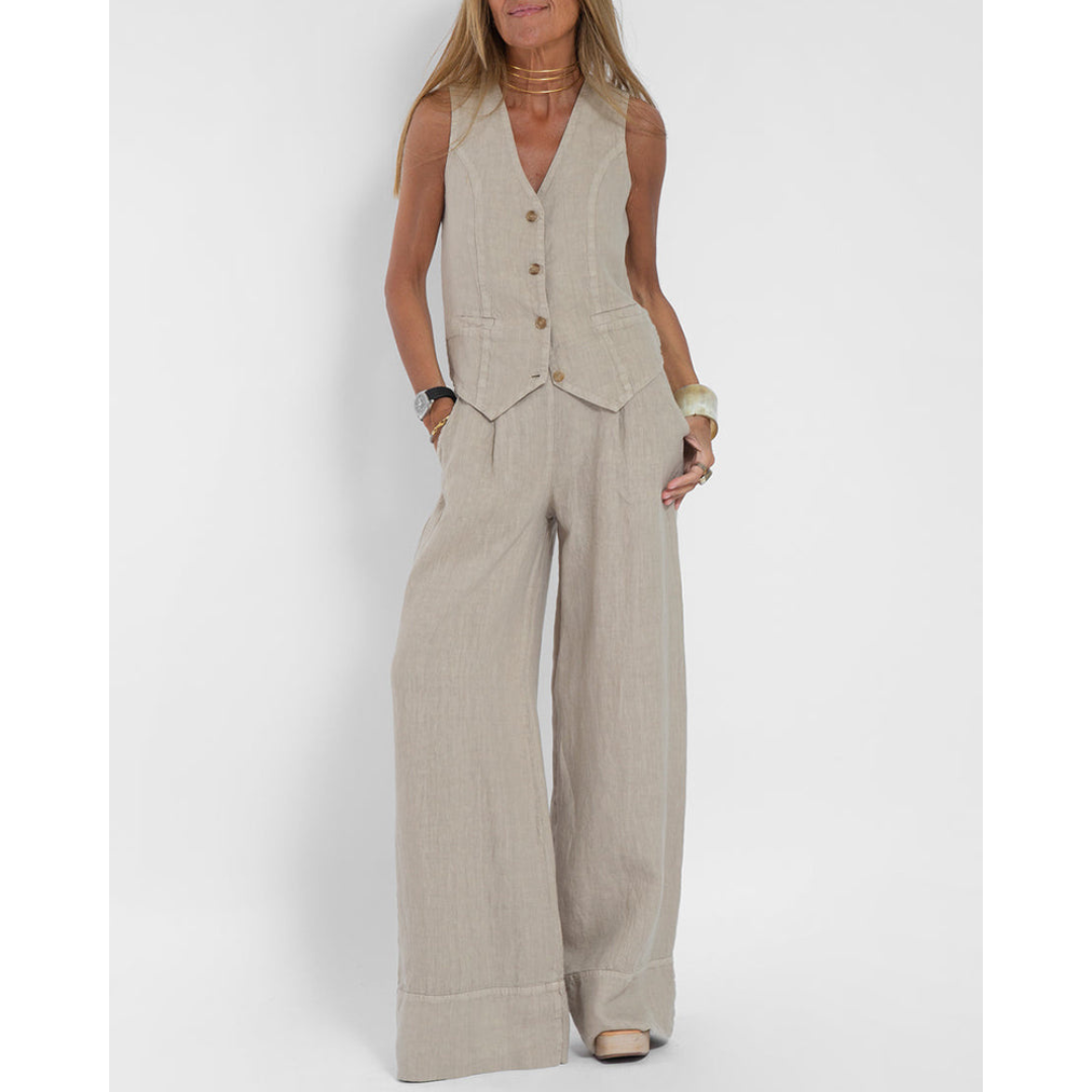 Ashia™ Women Sleeveless V-neck 2 Piece Set
