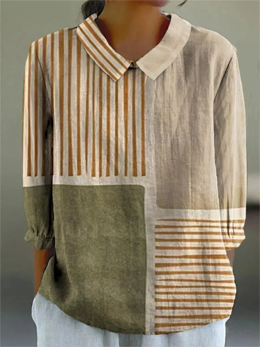 Keilani™ Stripe Patchwork Blouse