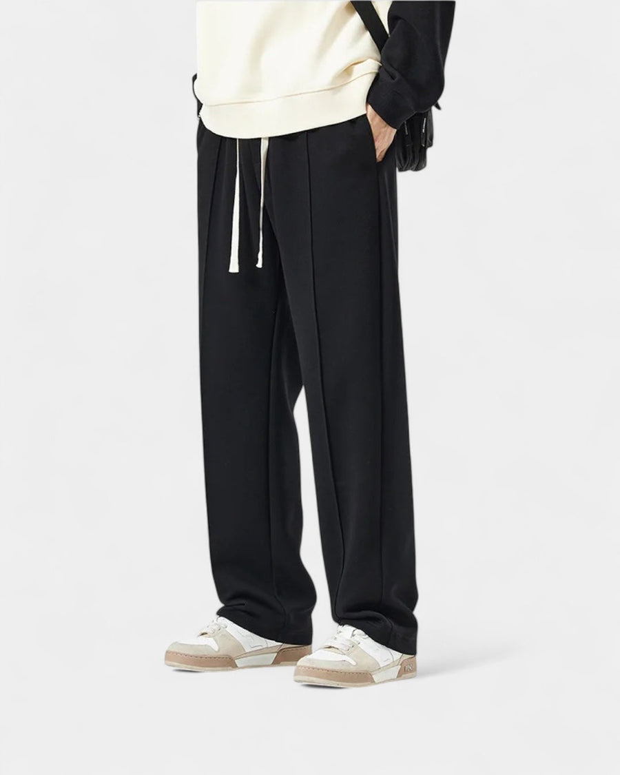 Pantaloni Jogger Uomo Gamba Dritta Maglia Spessa Morbidi