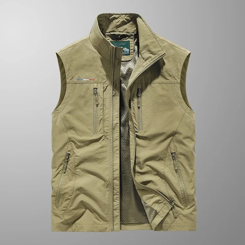 Gilet Uomo con Zip e Collo Alto per Attività all'Aperto